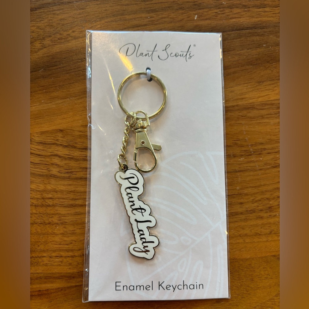 Plant lady enamel keychain
